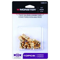 Monster Cable Just Hook It Up Twist-On RG59 Coaxial Connector 10 pk