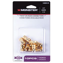 Monster Cable Just Hook It Up Twist-On RG59 Coaxial Connector 10 pk
