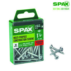 SPAX No. 8 S X 1-1/4 in. L Phillips/Square Flat Head Multi-Purpose Screws 30 pk