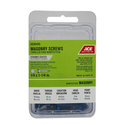 Ace 1/4 in. S X 1-1/4 in. L Phillips Flat Head Masonry Screws 25 pk