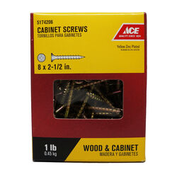 Ace No. 8 S X 2-1/2 in. L Phillips Cabinet Screws 1 lb 110 pk