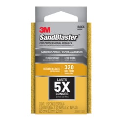 3M SandBlaster 3-3/4 in. L X 2-1/2 in. W X 1 in. T 320 Grit Fine Flat Surface Sanding Sponge