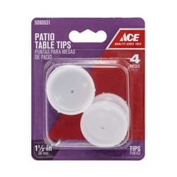 Ace Plastic Patio Table Tips White Round 4 pk