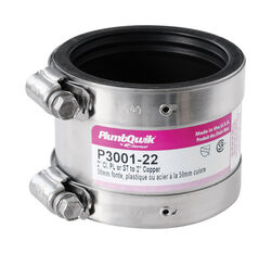 Fernco Schedule 40 2 in. Hub T X 2 in. D Hub Neoprene Rubber Shielded Coupling