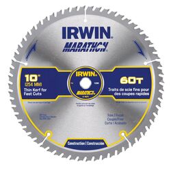 Irwin Marathon 10 in. D X 5/8 in. S Carbide Miter and Table Saw Blade 60 teeth 1 pk