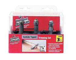 Vermont American 1/4 in. D X Multi Size in. R X 4 in. L laminate trim Router Bit Set 3 pc