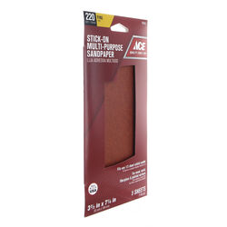 Ace 7-1/4 in. L X 3-2/3 in. W 220 Grit Aluminum Oxide Sandpaper 5 pk