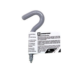 Crawford Vinyl Coated Gray Steel Small Storage Hook 30 lb. cap. 1 pk