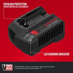 Craftsman 20V MAX 20 V Lithium-Ion Battery Rapid Charger 1 pc