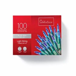 Celebrations Incandescent Incandescent Mini Blue 100 ct String Christmas Lights 20.625 ft.