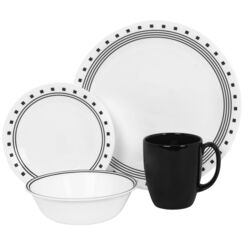 Corelle White Stoneware Dinnerware Set 16 pc