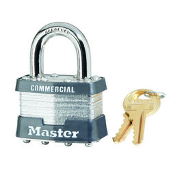 Master Lock 1-5/16 in. H X 1 in. W X 1-3/4 in. L Laminated Steel 4-Pin Cylinder Padlock 1 pk K