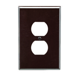 Leviton Brown 1 gang Thermoset Plastic Duplex Outlet Wall Plate 1 pk