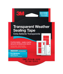 3M Clear Silicone Weather Sealing Tape For Windows 30 ft. L X 0.25 mil T