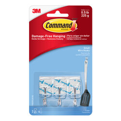 3M Command Small Plastic Wire Hooks 1-5/8 in. L 3 pk