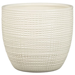 Scheurich 6.75 in. H X 6.5 in. D X 7.5 in. D Ceramic Vase Flower Pot Vanilla Cream