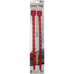 One-Tie 14 in. L Red Reusable Tie Strap 2 pk