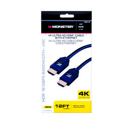 Monster Cable Just Hook It Up 12 ft. L High Speed HDMI Cable with Ethernet HDMI