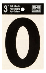 Hy-Ko 3 in. Black Vinyl Self-Adhesive Number 0 1 pc