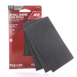 Ace Drywall 5 in. L X 2-5/8 in. W 80/100/120/150 Grit Silicon Carbide Sanding Sheet 8 pk