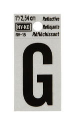 Hy-Ko 1 in. Reflective Black Vinyl Self-Adhesive Letter G 1 pc