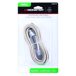 Monster Cable 15 ft. L Ivory Modular Telephone Line Cable