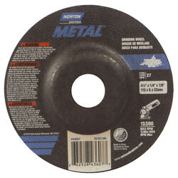 Norton 4-1/2 in. D X 1/4 in. thick T X 7/8 in. S Grinding Wheel 1 pc