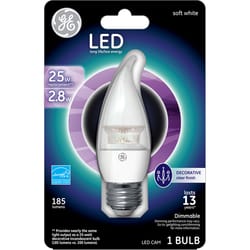 GE acre CA10 E26 (Medium) LED Bulb Soft White 25 Watt Equivalence 1 pk