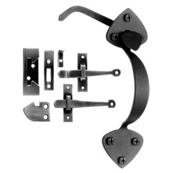 Acorn Matte Black Forged Iron Rim Latch