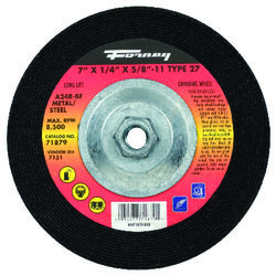 Forney 7 in. D X 1/4 in. thick T X 5/8 in. S Metal Grinding Wheel 1 pc