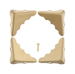 0.6 in. 4 pk Ace Polished Brass Decorative Corner 1.25 in.