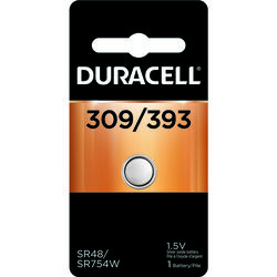 Duracell Silver Oxide 309/393 1.5 V Electronic/Watch Battery 1 pk