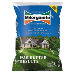 Milorganite 06-04-00 Slow Release Nitrogen Lawn Fertilizer For All Grasses 2500 sq ft 32 cu in