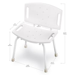 Delta White Tub and Shower Chair Plastic 28-3/4 in. H X 11 in. L