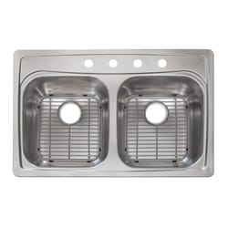 Franke Stainless Steel Top Mount 33 in. W X 22 in. L Two Bowls Kitchen Sink