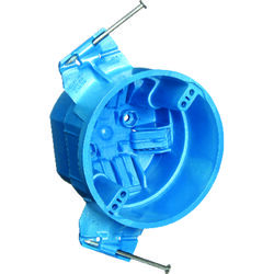 Carlon 4 in. Round Thermoplastic 1 gang Electrical Box Blue