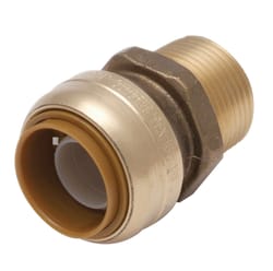 SharkBite 1/2 in. Push T X 3/4 in. D MPT Brass Connector