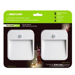 Mr. Beams White Battery Powered LED Puck Light 2 pk