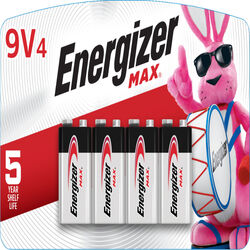 Energizer Max 9-Volt Alkaline Batteries 4 pk Carded