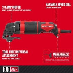 Craftsman 3 amps Corded Oscillating Multi-Tool Kit 20000 opm