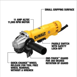 DeWalt Corded 11 amps 4-1/2 in. Small Angle Grinder Bare Tool 11000 rpm