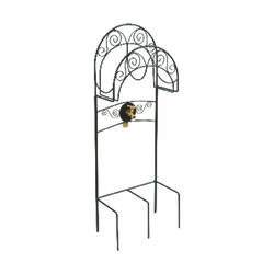 Liberty Garden Products 125 ft. Free Standing Decorative Black Hose Holder
