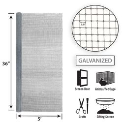 Garden Craft 36 W X 5 ft. L Silver Gray Steel Hardware Cloth