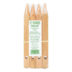 Madison Mill 12 in. H X 0.9 in. W Oak Landscaping Stakes 4 pk