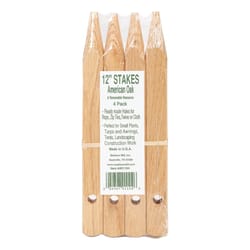 Madison Mill 12 in. H X 0.9 in. W Oak Landscaping Stakes 4 pk