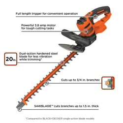 Black and Decker 20 in. 120 V Electric Hedge Trimmer