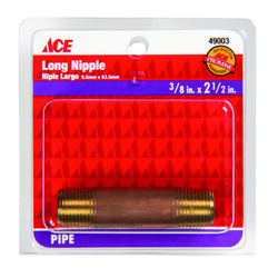 Ace 3/8 in. MPT T Red Brass Nipple 2-1/2 in. L