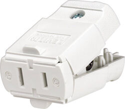 Leviton Commercial and Residential Thermoplastic Ground/Straight Blade Connector 1-15R 20-16 AWG 2 P