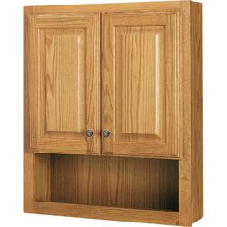 Bath Storage Cabinet Continental Cabinets 28 in. H X 23.25 in. W X 7.88 in. D Square Oak