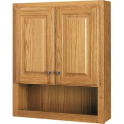 Bath Storage Cabinet Continental Cabinets 28 in. H X 23.25 in. W X 7.88 in. D Square Oak